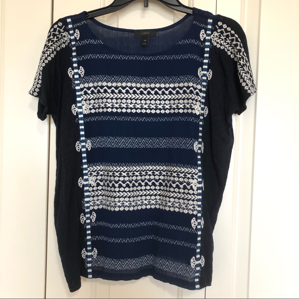 NWOT J. Crew Boho Short Sleeve Top Size XS